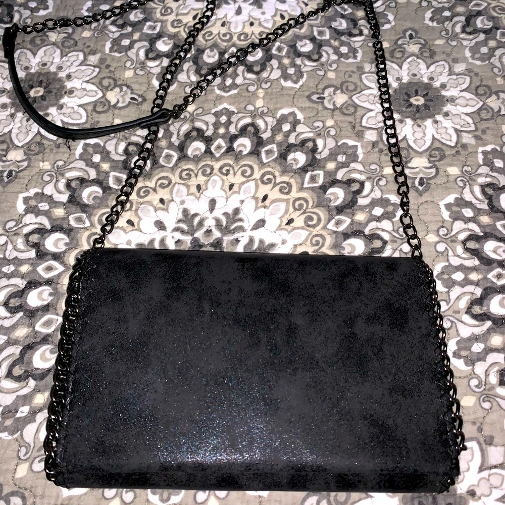 Black sparkly shoulder bag